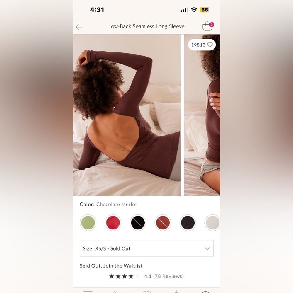 Low back seamless long sleeve